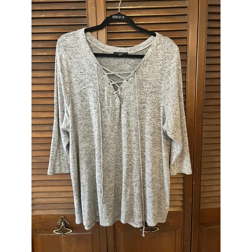Lane Bryant Soft Grey Loungewear Top (Size 26/28)